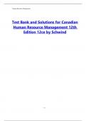 Test Bank for Canadian Human Resource Management, 12th Edition by Hermann Schwind