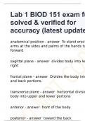 Lab 1 BIOD 151 exam fully solved & verified for accuracy (latest update)