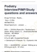 Podiatry Interview/PIMP/Study questions and answers