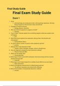 Final Study Guide  with Verified Correct Answers