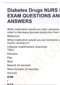 Diabetes Drugs NURS 5336 questions and answers