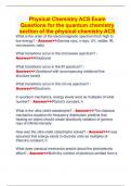 Physical Chemistry ACS Exam Questions for the quantum chemistry section of the physical chemistry ACS