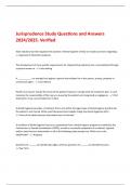 Jurisprudence Study Questions and Answers  2024/2025. Verified