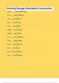 Nursing Dosage Calculation Conversions