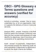 CBCI - GPG Glossary of Terms questions and answers (verified for accuracy)