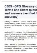 CBCI - GPG Glossary of Terms and Exam questions and answers (verified for accuracy)