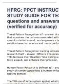 HFRG: PPCT INSTRUCTOR STUDY GUIDE FOR TEST questions and answers (verified for accuracy)