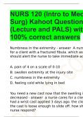 NURS 120 (Intro to Med Surg) Kahoot Questions (Lecture and PALS) with 100% correct answers