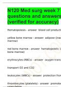 N120 Med surg week 7 & 8 questions and answers (verified for accuracy)