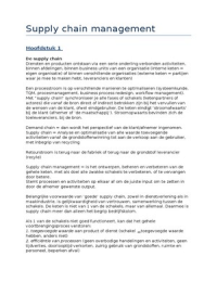 Samenvatting syllabus Supply Chain mangement hst 1 t/m 6