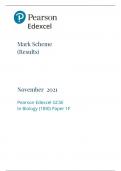 November 2021 Pearson Edexcel GCSE In Biology (1BI0) Paper 1F.