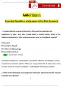2024 AANP Exam Expected Questions and Answers (2024 / 2025) (Verified Answers)