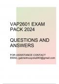 VAP2601 Exam pack 2024(Questions and answers)