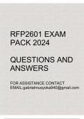 RFP2601 Exam pack 2024(Questions and answers)