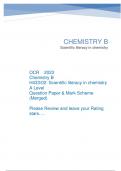 OCR	2023 Chemistry B H433/02: Scientific literacy in chemistry A Level Question Paper & Mark Scheme (Merged)