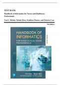 Test Bank - Handbook of Informatics for Nurses and Healthcare Professionals, 7th Edition (Hebda, 2024), Chapter 1-20 | All Chapters