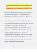 Exam 1 insurance licensing florida Questions and Answers 100% Pass