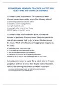 ATI MATERNAL NEWBORN PRACTICE, LATEST 2024  QUESTIONS AND CORRECT ANSWERS.