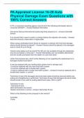 PA Appraisal License 16-20 Auto Physical Damage Exam Questions with 100% Correct Answers