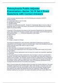 Pennsylvania Public Adjuster Examination--Series 16-19 Set 4 Exam Questions with Correct Answers