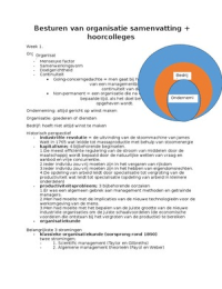 Besturen van organisatie samenvatting + oefen(tentame)vragen + hoorcolleges 