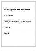 Nursing BSN Pre-requisite Nutrition Comprehensive Exam Guide Q & A 2024