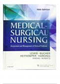 TEST BANK -- MEDICAL-SURGICAL NURSING: ASSESSMENT AND MANAGEMENT OF CLINICAL PROBLEMS, SINGLE VOLUME 10TH EDITION BY SHARON L. LEWIS. CHAPTER 1-42. ALL CHPATERS INCLUDED