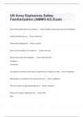 US Army Explosives Safety Familiarization (AMMO-63) Exam