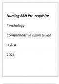 Nursing BSN Pre-requisite Psychology Comprehensive Exam Guide Q & A 2024