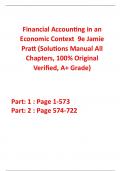 Solutions Manual for Financial Accounting in an Economic Context 9th Edition By Jamie Pratt (All Chapters, 100% Original Verified, A+ Grade)