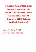 Solutions Manual for Financial Accounting in an Economic Context 10th Edition By Jamie Pratt Michael Peters (All Chapters, 100% Original Verified, A+ Grade)