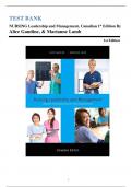 Test Bank For Nursing Leadership and Management, Canadian 1st Edition By Alice Gaudine, & Marianne Lamb All Chapters 1-14 |9780132735971|