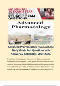 Advanced Pharmacology NSG 533 Case Study Guide Test Questions with Answers & Rationales. 2024-2025. 