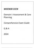 (WOCNCB) CCCN Domain I Assessment & Care Planning Exam Guide Q & A 2024.