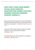 APES YEAR 3 FINAL EXAM NEWEST ACTUAL EXAM COMPLETE QUESTIONS AND CORRECT DETAILED