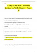 ECON 103 GMU exam 1 Boudreaux Questions and Verified Answers | Passed |  A+