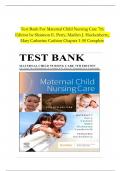 Test Bank For Maternal Child Nursing Care 7th Edition by Shannon E. Perry, Marilyn J. Hockenberry, Mary Catherine Cashion Chapter 1-50 Complete