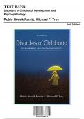 Test Bank: Disorders of Childhood: Development and Psychopathology 3rd Edition by Parritz - Ch. 1-14, 9781337098113, with Rationales