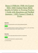Exam 2: PNR104 / PNR 104 (Latest 2024 / 2025 Update) Basic Skills Quality & Safety in Nursing Practice | Guide with Questions and Verified Answers | 100% Correct | Grade A - Fortis