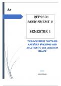 RFP2601 Assignment 2 (COMPLETE ANSWERS) 2024 - DUE 1 July 2024 