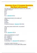 ACS Chemistry Exam 2 Complete Questions Test Bank with Answers