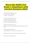 Maryville NURS 612 Exam 1 Questions with Correct Answers 2024