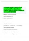 Pharmacotherapeutics for Advanced Practice Nurse Prescribers review 2024 with correct ANSWERS