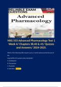 NSG 533 Advanced Pharmacology Test 1 Week 4/ Chapters 38,40 & 41/ Quizzes and Answers/ 2024-2025. 
