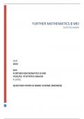 OCR 2023  GCE FURTHER MATHEMATICS B MEI Y422/01: STATISTICS MAJOR A LEVEL  QUESTION PAPER & MARK SCHEME (MERGED