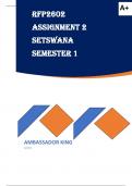 RFP2602 Assignment 2 Setswana (COMPLETE ANSWERS) 2024 - DUE 1 July 2024 
