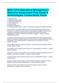 WGU C215 Operations Management - Objective Assessment Prep Guide &  Terminologies Combo Study Guide
