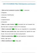 CCRI 1010 NURSING FINAL EXAM Questions and Answers