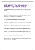 UAB BUS 102 - Test 1 Study Guide - Chapters 1-5 (Elizabeth Turnbull) Latest Questions With Passed Solutions!!