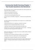 Community Health Nursing Chapter 1 Test Guide Questions And Solutions